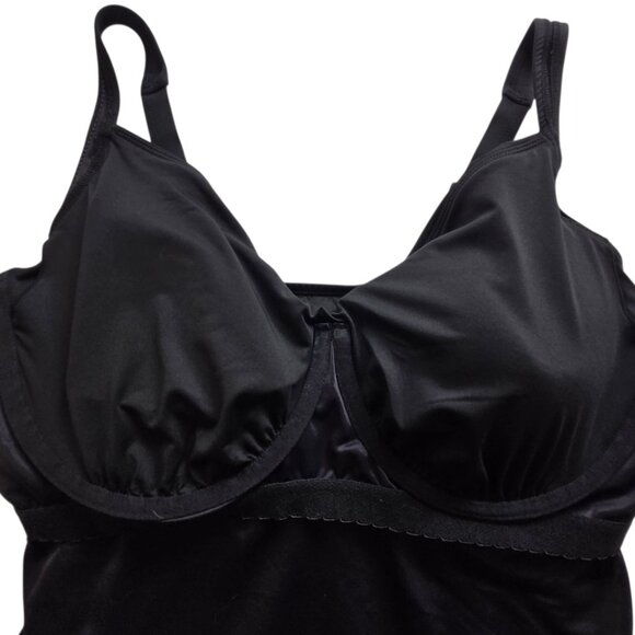 NWT Lands End Black Women's 16DD V-Neck Wrap Underwire Tankini Swimsuit Top - Picture 10 of 15